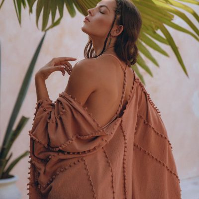 Pink Cotton Robe Handmade Bohemian Poncho Boho Cape