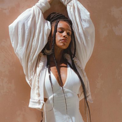 Off White Gaia Top Cuffed Sheer Puff Sleeved